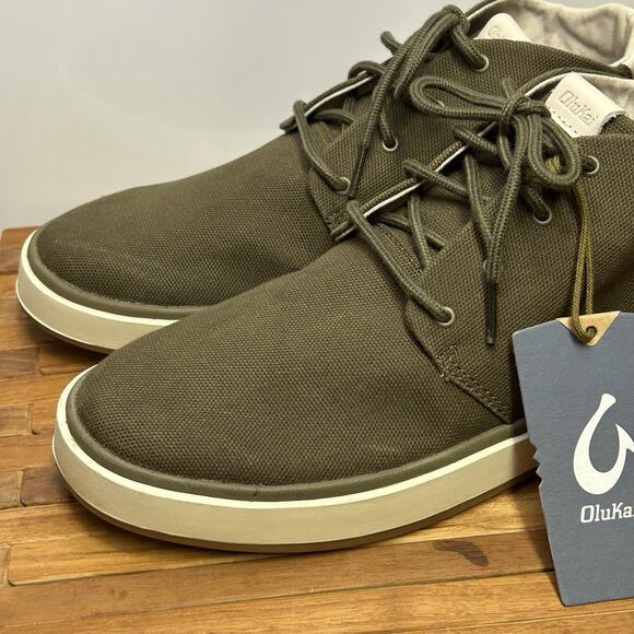 New Olukai Papaku Canvas Boot Mens Size 9.5 Olive Green main image 6
